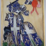 Interprétation de l'Archevêque Duc de Reims enluminure sur peau de mouton or à la feuille Interprétation de l'Archevêque Duc de Reims