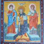 Le Roi David entre la Sagesse et la Prophétie d'après le psautier de Paris enluminure sur peau de mouton, poudre d'or BNF 10ème siècle Le Roi David