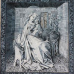 Vierge allaitante grisaille d'après Jean le Tavernier enluminure sur peau de mouton 15 ème Siècle Bibliothèque Royale des Pays Bas Vierge allaitante